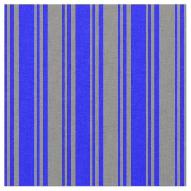 Blue & Gray Colored Stripes Pattern Fabric (Close Up)