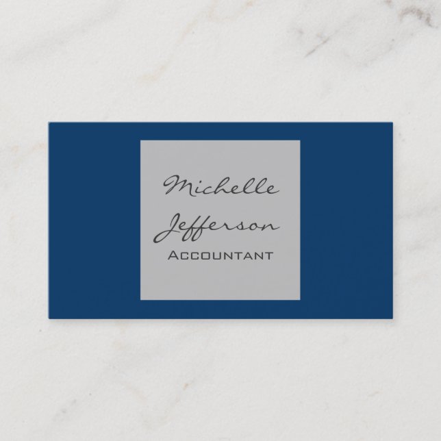 Blue Gray Contemporary Accountant Business Card (Front)