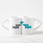 Blue & Gray Dachshund Couple Mug