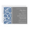 Blue Gray Damask Custom Baby Shower Invitations