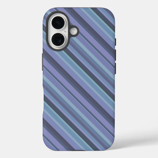 Blue-gray diagonal stripes Case-Mate iPhone case (Back)