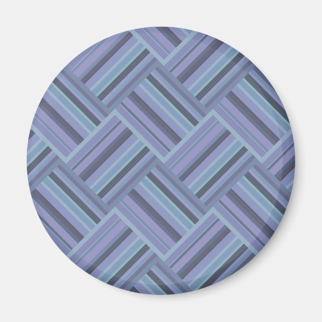 Blue-gray diagonal stripes weave pattern magnet (Front)