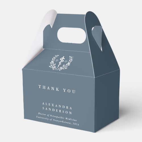 Blue_Gray Doctor of Osteopathy Asclepius Favor Boxes