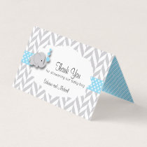 Blue & Gray Elephant Baby Shower | Candy Toppers Business Card