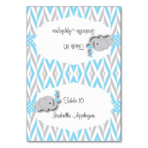 Blue & Gray Elephant Baby Shower | Place Cards 2