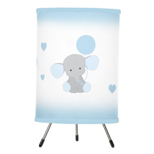 Blue Gray Elephant Nursery Baby Boy Safari Animal Tripod Lamp Blue Gray Elephant Nursery Baby Boy Safari Animal Tripod Lamp