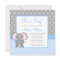 Blue Gray Elephant Polka Dot Boy Baby Shower