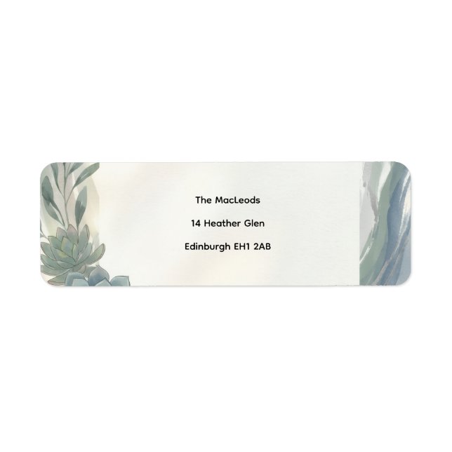 Blue Gray Eucalyptus Return Address Label (Front)