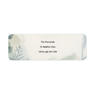 Blue Gray Eucalyptus Return Address Label