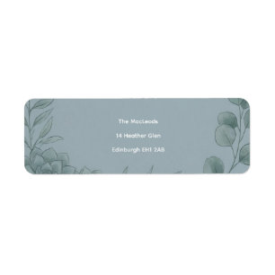 Blue Gray Eucalyptus Return Address Label