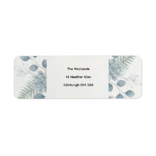 Blue Gray Eucalyptus Return Address Label
