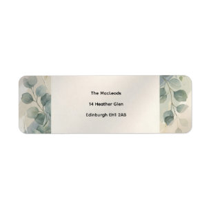 Blue Gray Eucalyptus Return Address Label