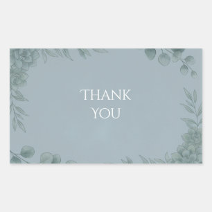 Blue Gray Eucalyptus Thank You Sticker