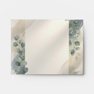 Blue Gray Eucalyptus Wedding Envelope
