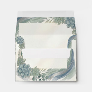 Blue Gray Eucalyptus Wedding Envelope