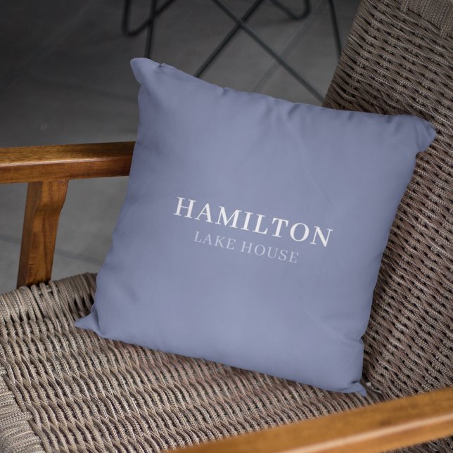 Blue Gray Family Summer Beach or Lake House Custom Throw Pillow (Creator Uploaded)
