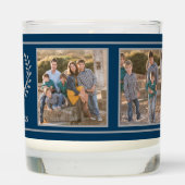 Blue Gray Festive Deer Head Custom Photo Template Scented Candle (Back)