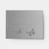 Blue, Gray Floral Butterfly A2 Envelope for RSVP (Back (Top Flap))