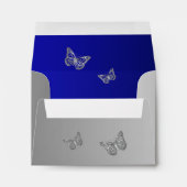 Blue, Gray Floral Butterfly A2 Envelope for RSVP (Back (Bottom))