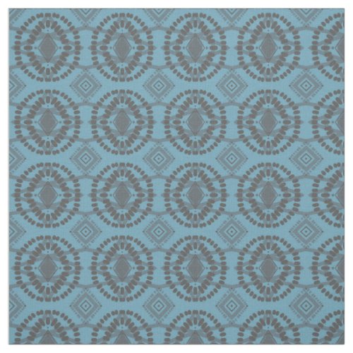 Blue  Gray Flow Geometric Pattern Fabric