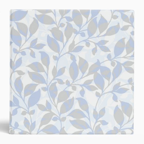 Blue gray foliage pattern 3 ring binder