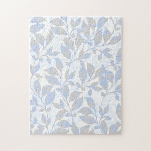 Blue gray foliage pattern jigsaw puzzle