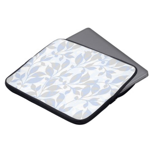 Blue gray foliage pattern laptop sleeve