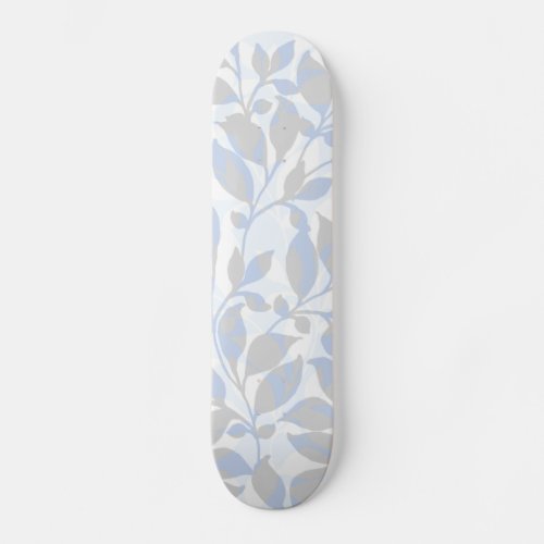 Blue gray foliage pattern skateboard