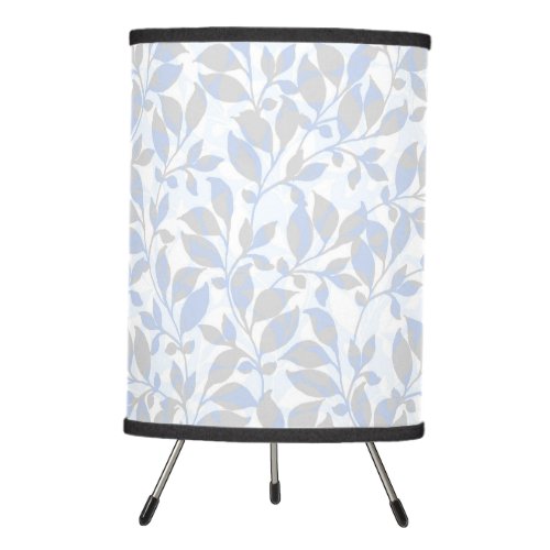 Blue gray foliage pattern tripod lamp