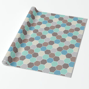 Blue & Gray Geometric Wrapping Paper