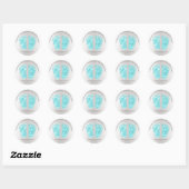 Blue Gray Glitter Feet Baby Shower Favor Thank Classic Round Sticker (Sheet)