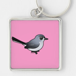 Birdorable Blue-gray Gnatcatcher Premium Square Keychain