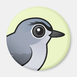 Birdorable Blue-gray Gnatcatcher Round Magnet