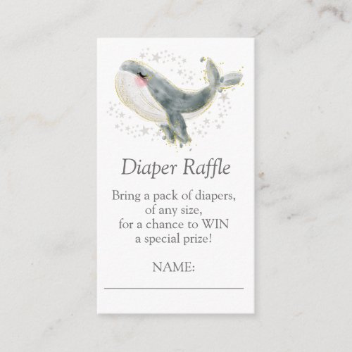  Blue Gray Gold Cute Whale Books for Baby Shower Enclosure Card