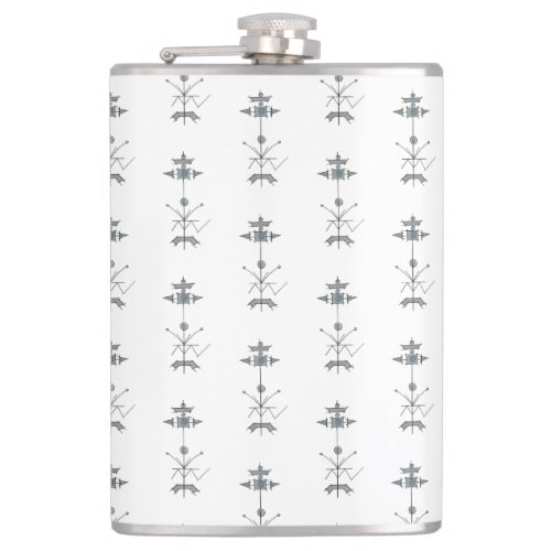 Blue Gray Green Geometric Flask