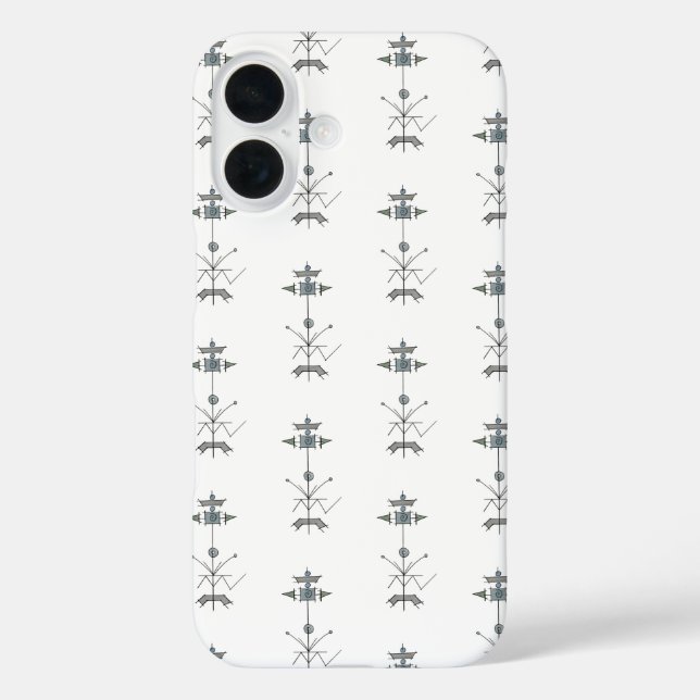 Blue Gray Green Geometric iPhone / iPad case (Back)