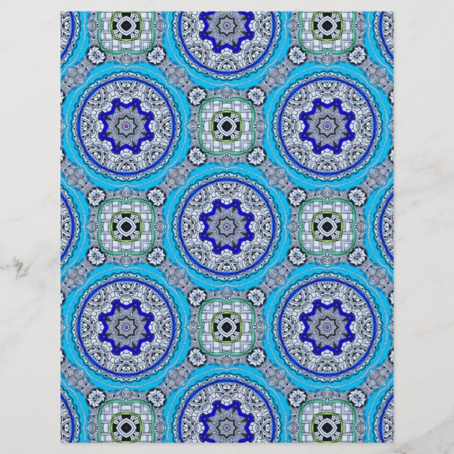 Blue Gray Green Scrapbook Paper (Front)