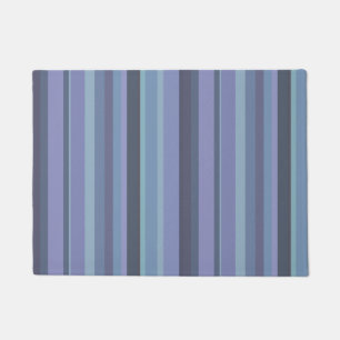 Blue-gray horizontal stripes doormat