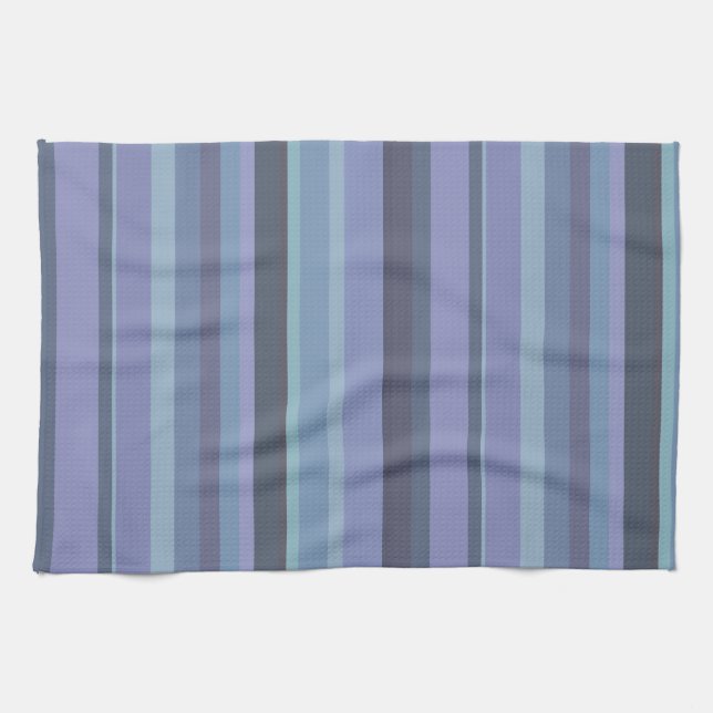 Blue-gray horizontal stripes towel (Horizontal)