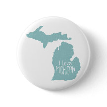 Blue Gray I Love Michigan Silhouette