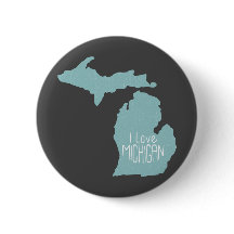 Blue Gray I Love Michigan Silhouette On Gray