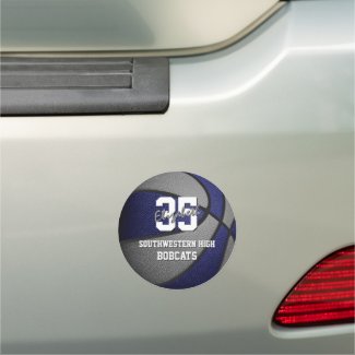 blue gray kids basketball team colors custom locker or car magnet