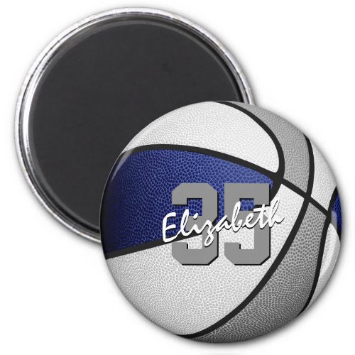 blue gray kids sports team colors basketball magnet