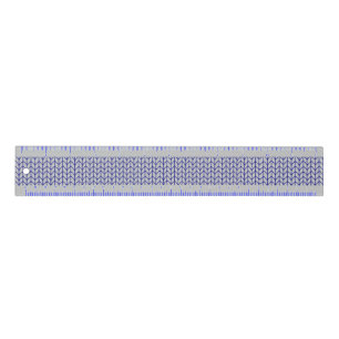 BLUE GRAY KNIT 12" Ruler / Gray