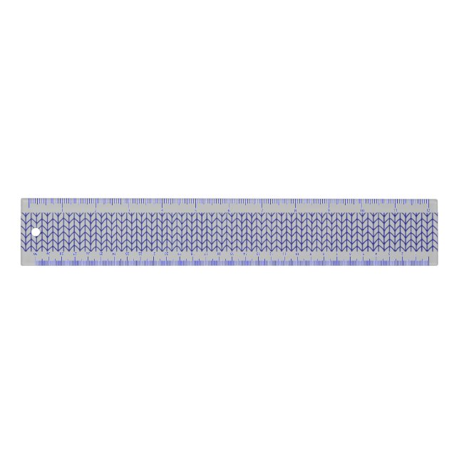 BLUE GRAY KNIT 12" Ruler / Gray (Front)