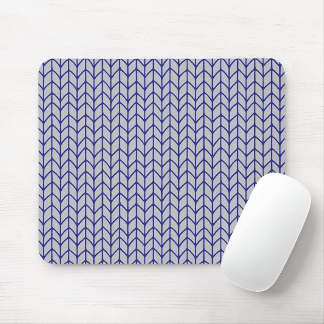 BLUE GRAY KNIT Mouse Pad (With Mouse)