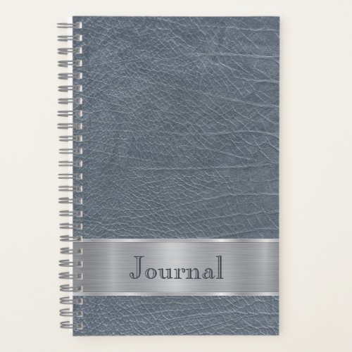 Blue gray leather look journal