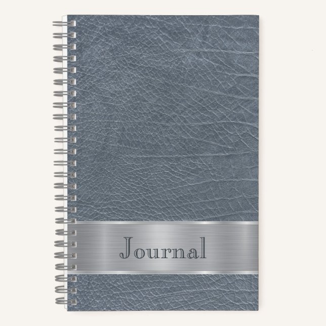 Blue gray leather look journal (Front)