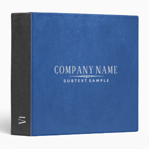 Blue & Gray Leather Texture Print 3 Ring Binder