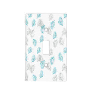 Blue & Gray Leaves Pattern  Light Switch Cover